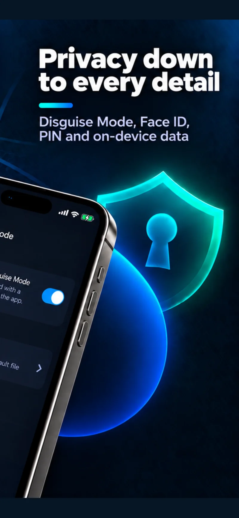 Privacy, Disguise Mode and PIN protection